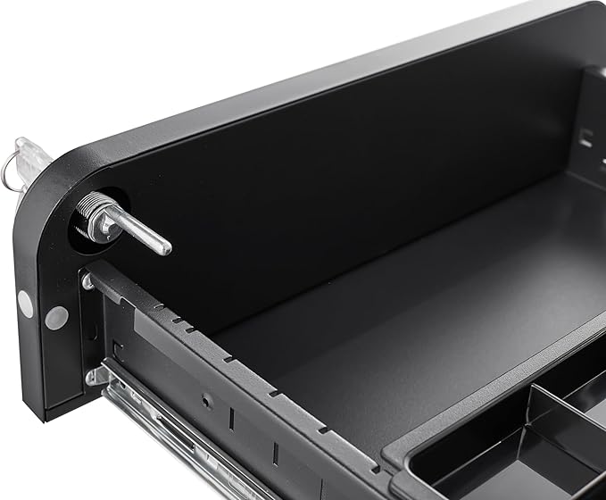 3 Drawer Mobile Desk Office with Lock and Wheels,Versatile Storage Cabinets w/Anti-Tilting Cold Rolled Steel Waterproof Moisture-Proof,for Legal/Letter/A4 Files,Black