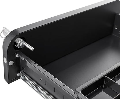 3 Drawer Mobile Desk Office with Lock and Wheels,Versatile Storage Cabinets w/Anti-Tilting Cold Rolled Steel Waterproof Moisture-Proof,for Legal/Letter/A4 Files,Black