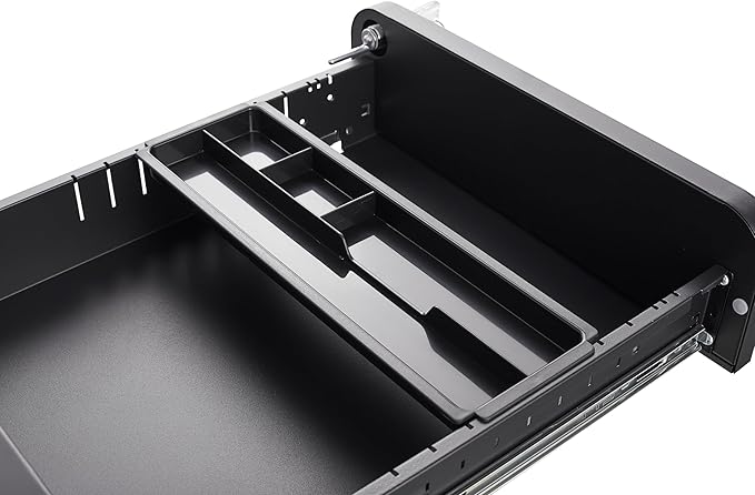 3 Drawer Mobile Desk Office with Lock and Wheels,Versatile Storage Cabinets w/Anti-Tilting Cold Rolled Steel Waterproof Moisture-Proof,for Legal/Letter/A4 Files,Black
