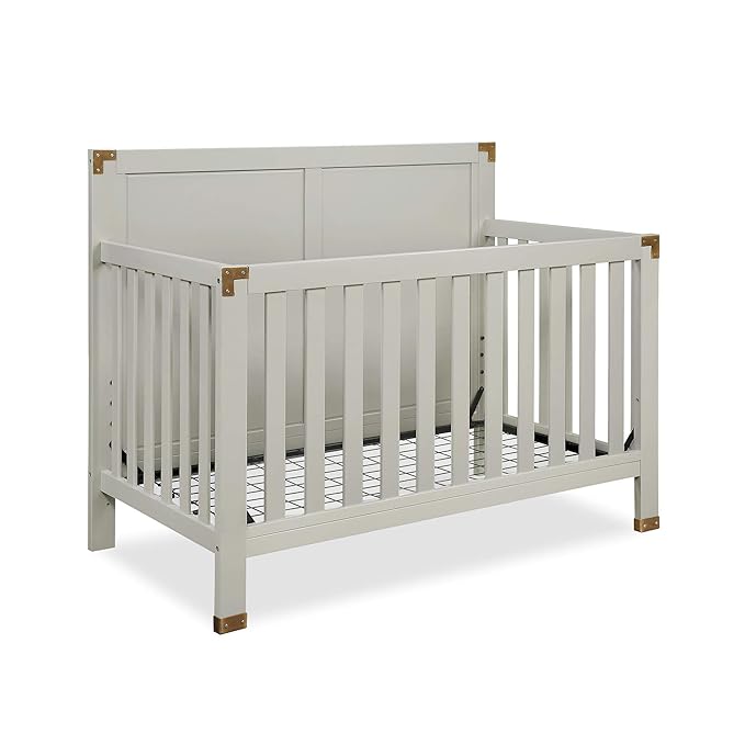 Baby Relax Miles 5-in-1 Convertible Crib for Nursery, Soft Gray