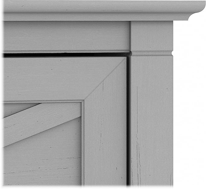 Bush Furniture Key West 60W L Shaped Desk with 2 Drawer Mobile File Cabinet in Cape Cod Gray