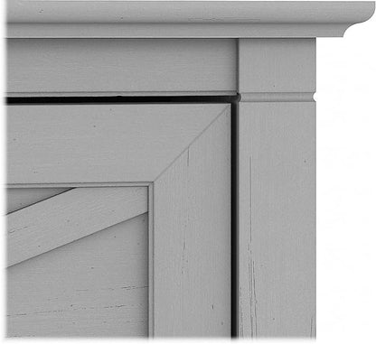 Bush Furniture Key West 60W L Shaped Desk with 2 Drawer Mobile File Cabinet in Cape Cod Gray
