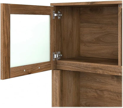 Bush Furniture Somerset Office Desk with Drawers and Hutch, 72W, Fresh Walnut