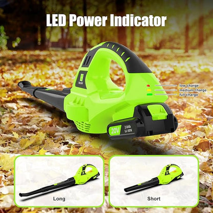 Leaf Blower Cordless, 21V Handheld Electric Leaf Blower with Battery and Charger, Lightweight Battery Powered Leaf Blowers for Lawn Care,Patio,Yard,Sidewalk