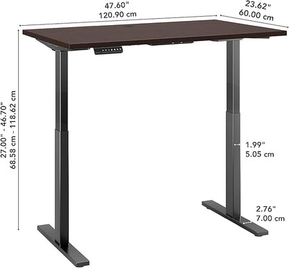 Bush Business Furniture Move 60 Electric Ergonomic Sit-Stand Computer Table for Home and Professional Office, 48W x 24D, Mocha Cherry