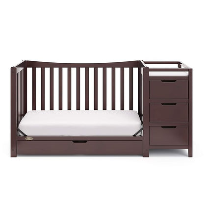 Graco Remi 4-In-1 Convertible Crib & Changer With Drawer (Espresso) – GREENGUARD Gold Certified, Crib And Changing-Table Combo, Includes Changing Pad, Converts To Toddler Bed, Full-Size Bed