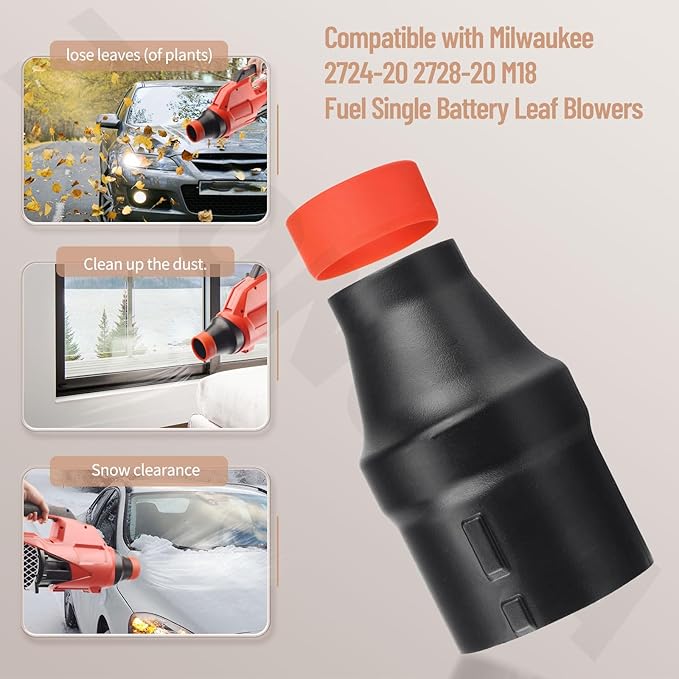 Car Drying Nozzle for Milwaukee M18 Fuel Single Battery 2724-20 2728-20 M18 Leaf Blowers, Car Drying Nozzle for Milwaukee Leaf Blowers with Red Soft Tip Cover