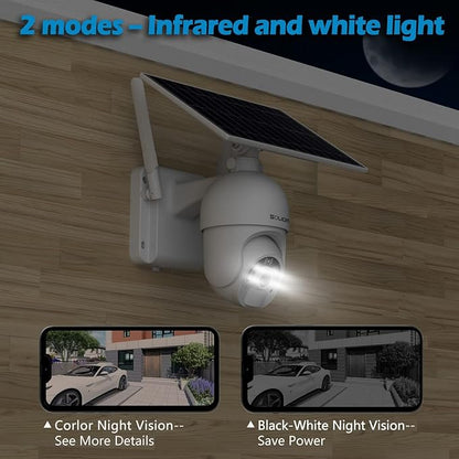 SOLIOM S800C-4G LTE Cellular Security Camera Outdoor,Pan Tilt 360° View 1080p Wireless Solar Powered, Spotlight Color Night Vision, 2 Way Talk,PIR Motion Detection