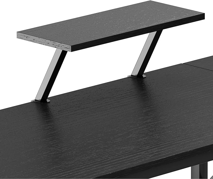 DlandHome L-Shaped Computer Desk 59 inches x 47.2 inches, Composite Wood and Metal, Home Office PC Laptop Study Workstation Corner Table with CPU Stand, CZYF-LD-1