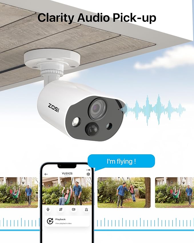 ZOSI C303 Spotlight Home Security Camera System with Audio,8CH 3K Lite DVR with 1TB SSD Hard Drive,4pcs H.265+ 1080p Outdoor CCTV Cameras,Night Vision,Person Vehicle Detection,for 24/7 Recording