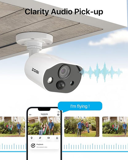 ZOSI C303 Spotlight Home Security Camera System with Audio,8CH 3K Lite DVR with 1TB SSD Hard Drive,4pcs H.265+ 1080p Outdoor CCTV Cameras,Night Vision,Person Vehicle Detection,for 24/7 Recording