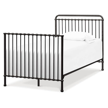 NAMESAKE Winston 4-in-1 Convertible Mini Metal Crib in Vintage Iron, Greenguard Gold Certified