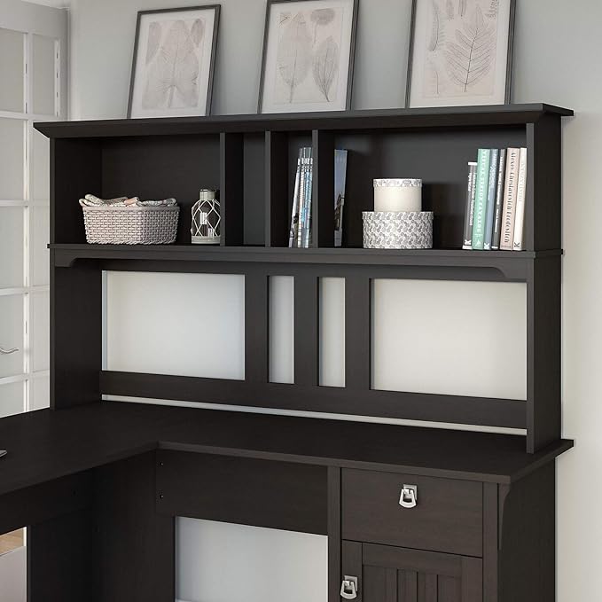 Bush Furniture Salinas Hutch, Desk Attachment with Shelf Storage for Home Office, 60W, Vintage Black