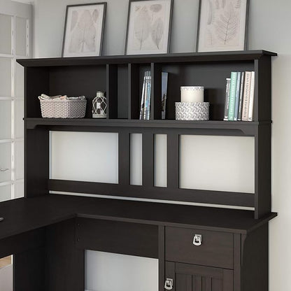 Bush Furniture Salinas Hutch, Desk Attachment with Shelf Storage for Home Office, 60W, Vintage Black