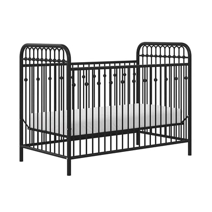 Little Seeds Monarch Hill Ivy Metal Baby Crib, Black