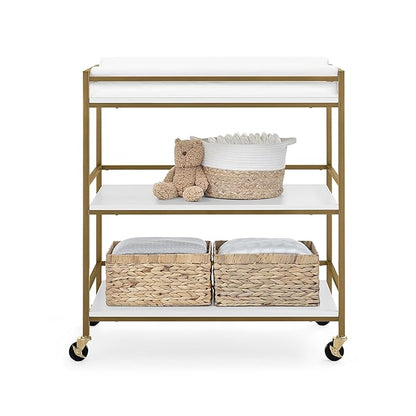 Delta Children Jade Changing Table/Cart, White Melamine/Bronze