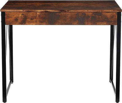 Acme Zaidin Wooden Rectangle Top Writing Desk in Weathered Oak and Black