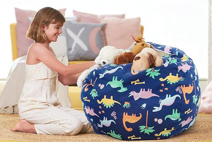 Aubliss Stuffed Animal Bean Bag Storage Chair (Dinosaur, X-Large (48''))