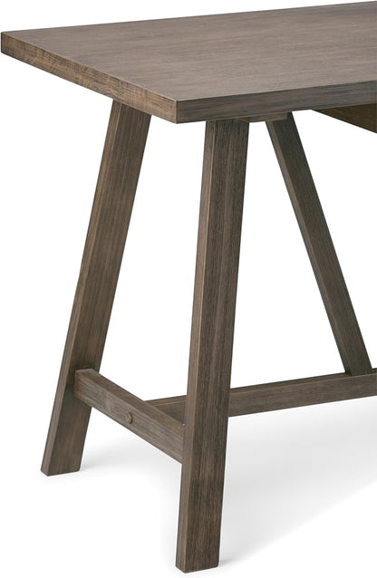 SIMPLIHOME Dylan SOLID WOOD Modern Industrial 60 inch Wide Home Office Desk, Writing Table, Workstation, Study Table Furniture in Driftwood