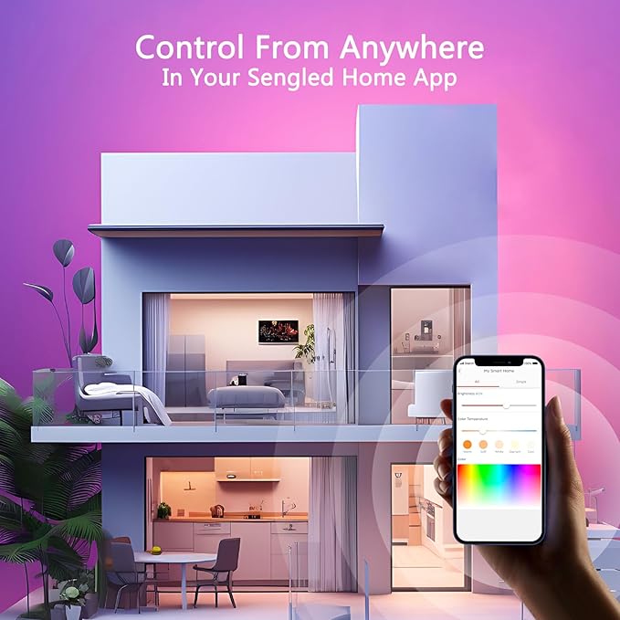 Sengled WiFi Color Changing Light Bulb, Alexa Smart Light Bulbs that Work with Alexa & Google Assistant, A19 RGB No Hub Required, 75 W Equivalent 800LM CRI>90, Set of 4