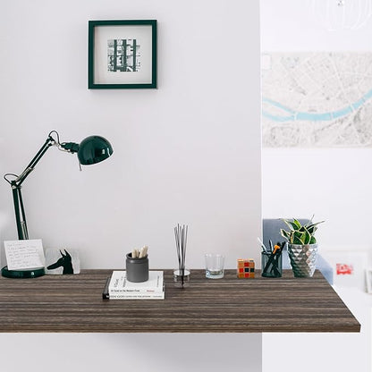 Kaboon Universal Tabletop 40"x18", Solid One-Piece Melamine Table Top, Double Desk L-Desk Floating Desk DIY, Home and Office,Eucalyptus/Dark Walnut