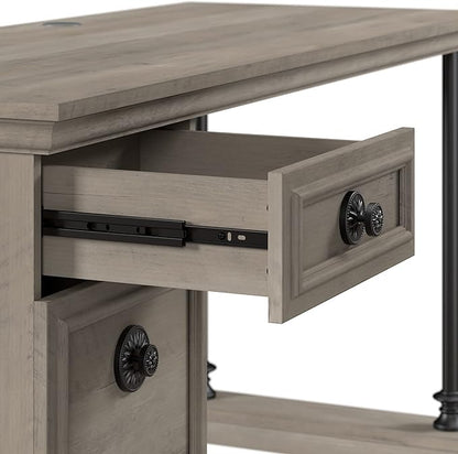 Bush Furniture Coliseum Designer Desk with Storage, Home Office Computer, 60W, Driftwood Gray