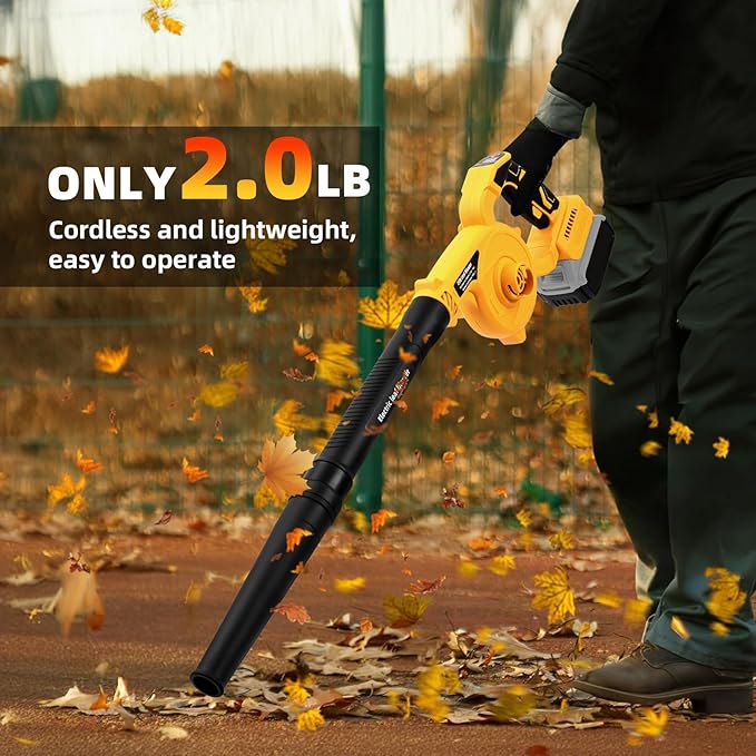 Leaf Blower Cordless for Dewalt Battery: 2-in-1 Portable Leaf Blower & Vacuum Cleaner for Dewalt 20V Max Battery, with Brushless Motor for Lawn Care/Dust/Pet Hair (Battery Not Included)
