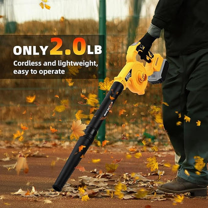 Leaf Blower Cordless for Dewalt Battery: 2-in-1 Portable Leaf Blower & Vacuum Cleaner for Dewalt 20V Max Battery, with Brushless Motor for Lawn Care/Dust/Pet Hair (Battery Not Included)