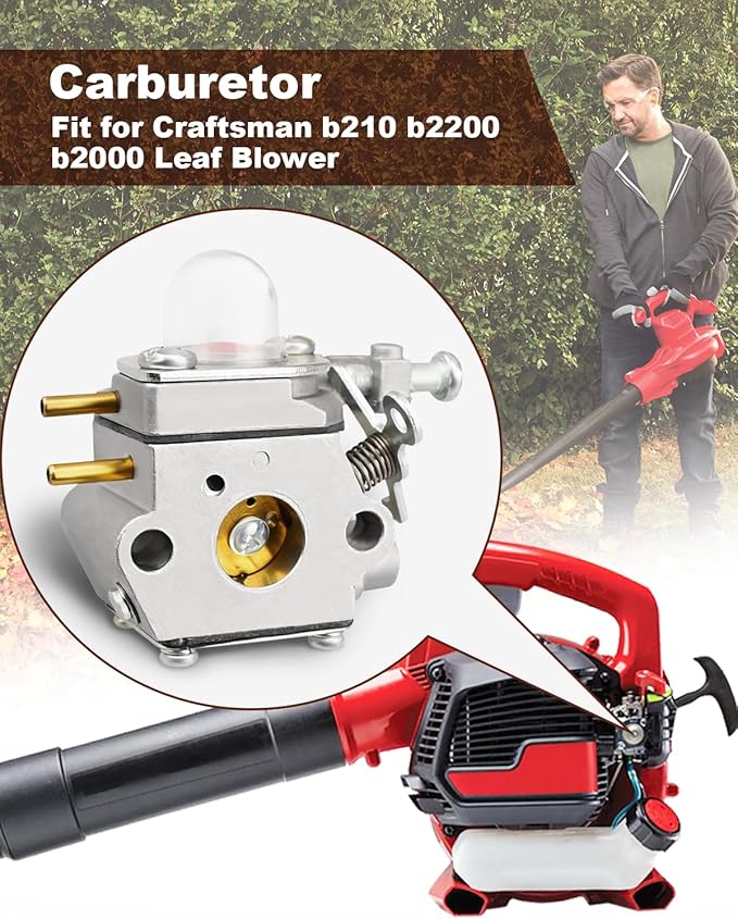 B210 Carburetor Kit for Craftsman B200 B2200 B2000 Leaf Blower, Fit for MTD Black Decker Fit for Yard Machines
