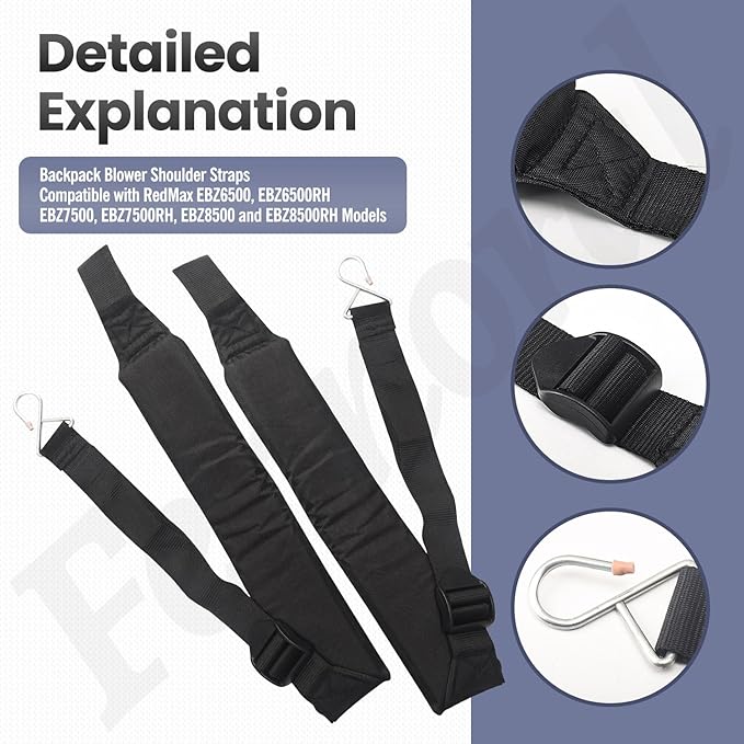 4 Pack 511758401 Backpack Blower Shoulder Straps Compatible with RedMax Models EBZ8500 EBZ7500 EBZ6500 EBZ5150, Replaces 521678901