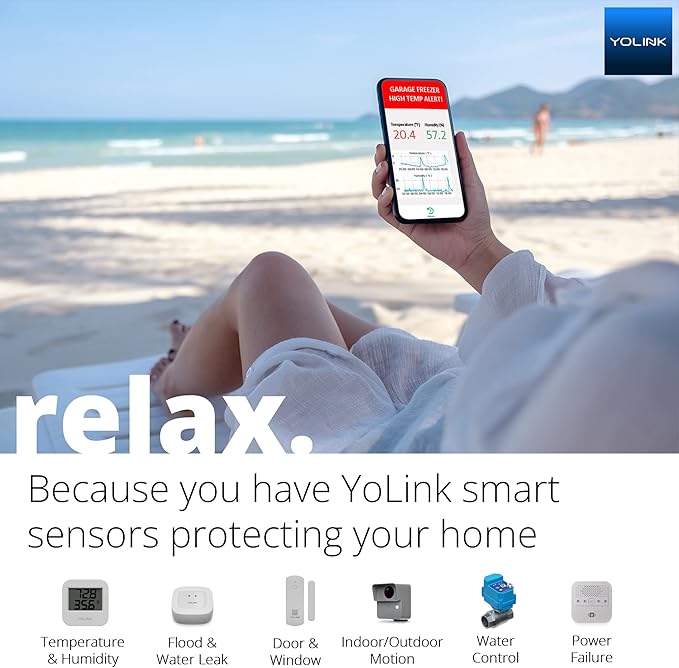 YoLink LoRa Smart Door Sensor Starter Kit: Hub & Door Sensor - Door Left-Open Reminders, up to 1/4 Mile Open-Air Range, up to 5 Year Battery Life, Alexa, IFTTT, Home Assistant