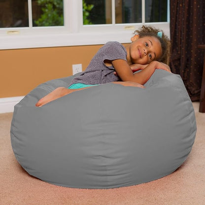 Posh Creations Bean Bag Chair for Kids, Teens, and Adults Includes Removable and Machine Washable Cover, Heather Lavender, 48in - X-Large