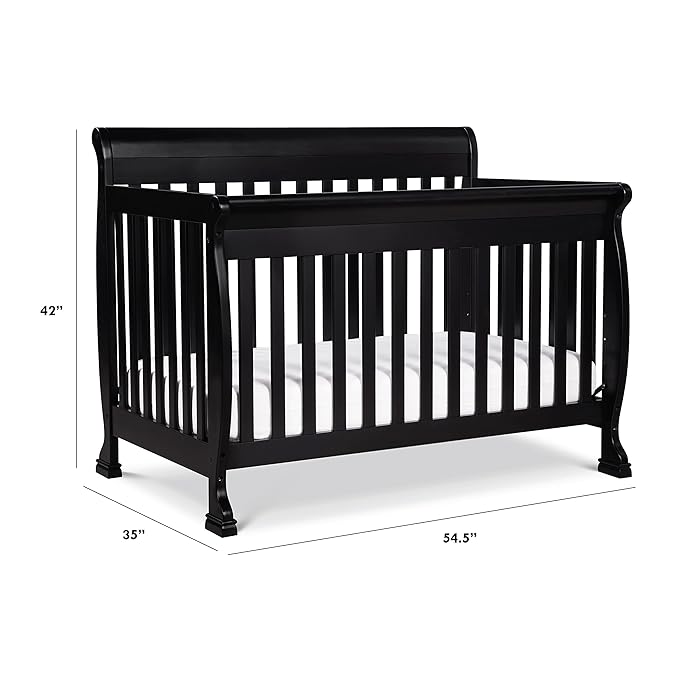 DaVinci Kalani 4-in-1 Convertible Crib in Ebony, Greenguard Gold Certified