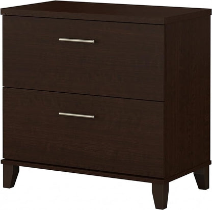 Bush Furniture Somerset 2 Drawer Lateral File Cabinet in Mocha Cherry