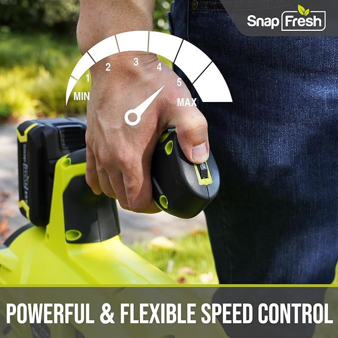 SnapFresh Cordless Leaf Blower - 550CFM Brushless Electric Leaf Blower with 4.0 Ah Battery and Fast Charger - Lightweight 20V Yard and Garden Blower for Lawn Care…