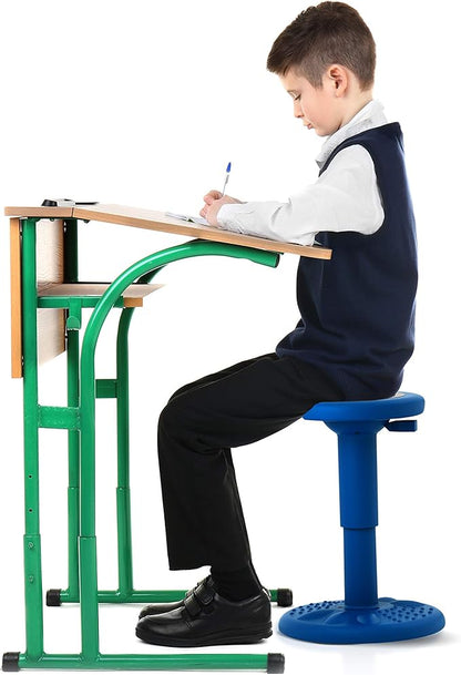 Studico ActiveChairs Adjustable Wobble Chair, Flexible Classroom Seating improves Focus, Posture & Helps ADHD/ADD. Classroom Stools, Active Wobble Chairs, Adjusts from 16.65" to 23.75" Ages 13-18 Blue