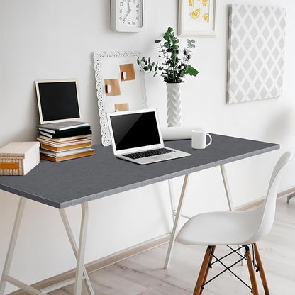 Kaboon Universal Tabletop 45"x20", Solid One-Piece Melamine Table Top, Double Desk L-Desk Floating Desk DIY, Home and Office, Greylish Blue