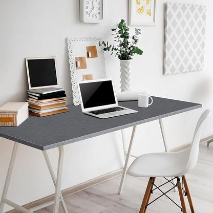 Kaboon Universal Tabletop 45.67"x23.62", Solid One-Piece Melamine Table Top, Double Desk L-Desk DIY, Home and Office, Greylish Blue