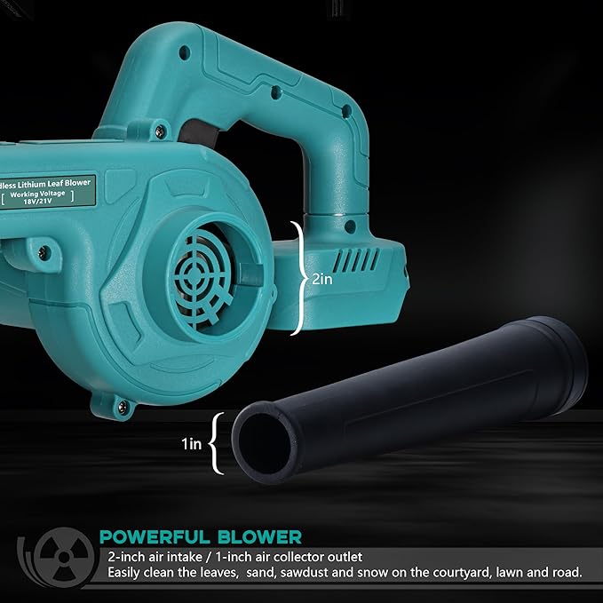 Yard Blowers Battery Powered Cordless Air Blower Battery Operated Blowers for Lawn Care Sopladora De Hojas Lawn Blower +Lengthen Tube(Naked Tool,No Battery Included)
