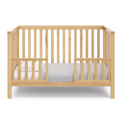 Storkcraft Hillcrest 4-in-1 Convertible Crib (Natural) - Converts to Daybed, Toddler Bed, and Full-Size Bed, Fits Standard Full-Size Crib Mattress, Adjustable Mattress Support Base