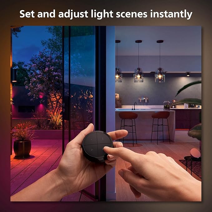 Philips Hue Wall Tap Dial Light Switch, Portable, Black - 1 Pack - Requires Hue Lights and Hue Bridge - Smart Home - Easy, No-Wire Installation