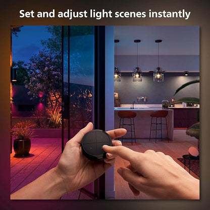 Philips Hue Wall Tap Dial Light Switch, Portable, Black - 1 Pack - Requires Hue Lights and Hue Bridge - Smart Home - Easy, No-Wire Installation