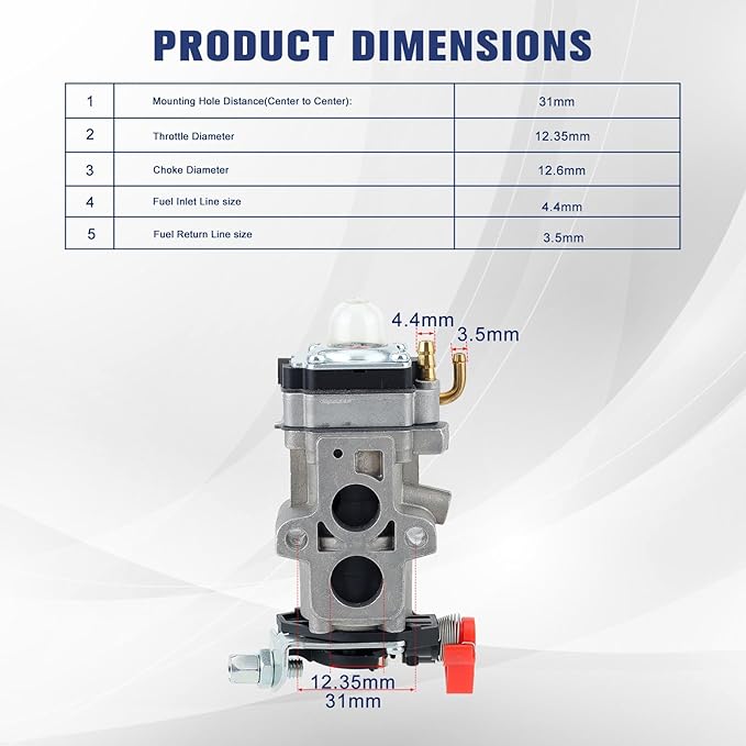 150BT 350BT WYA-44 Carburetor for Husqvarna Backpack Blower 150BT 350BF 350BT 570BTS 580BTS 560BTS 150BF 560BFS 570BFS 580BFS RedMax EBZ8000 EBZ8050 Blower Replace 505183101 502845001 521631601