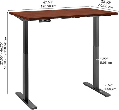 Bush Business Furniture Move 60 Electric Ergonomic Sit-Stand Computer Table for Home and Professional Office, 48W x 24D, Hansen Cherry