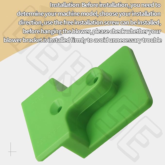 Blower Wall Mount/Mounting Bracket for EGO 530CFM 615/650CFM Leaf Blower, Suitable for Two Different Types of Blowers, Does Not Fit 765 CFM Vane Blower Models, W/Screws, Green