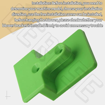 Blower Wall Mount/Mounting Bracket for EGO 530CFM 615/650CFM Leaf Blower, Suitable for Two Different Types of Blowers, Does Not Fit 765 CFM Vane Blower Models, W/Screws, Green