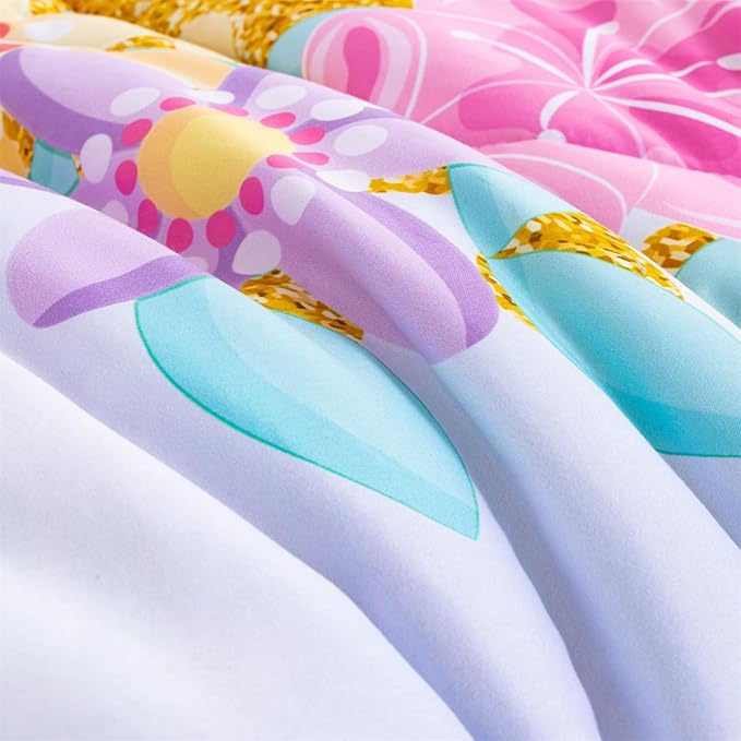 NTBED Unicorn Full Comforter Set with Sheets,5 Pieces Kids Bedding Sets for Girls, Lightweight Microfiber Star Rainbow Bed in a Bag,Blue Purple