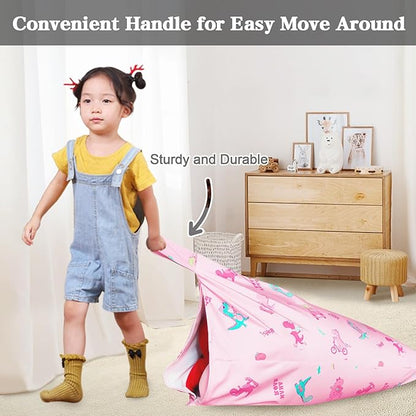 Jorbest Stuffed Animal Storage, Dinosaur Bean Bag Chair, Stuffed Animal Storage Bean Bag Chair for Kids and Adults, Pink Dinosaur Bean Bag for Girls - Cover ONLY (Dinosaur 200L/52 Gal)