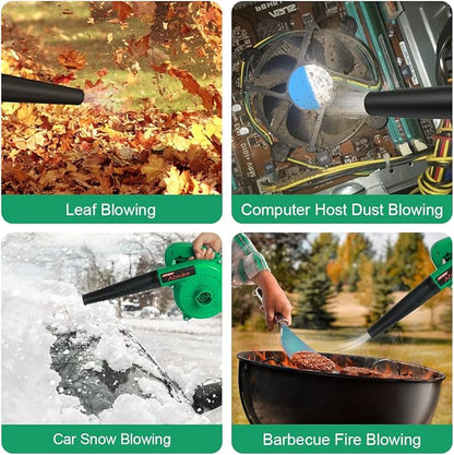 Corded Electric Leaf Blower,2 in 1 Small Handheld Lightweight Sweeper/Vacuum,110V 400W Portbale Blower for Leaf/Snow/Dust Blowing (Green)