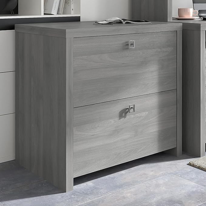 Office by kathy ireland Echo 2-Drawer Lateral File Cabinet, Letter/Legal, Modern Gray, 32-inch (KI60402-03)
